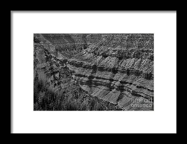 Grand Canyon Framed Print featuring the photograph Grand View Grand Canyon BW by Chuck Kuhn