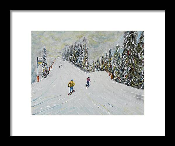 Grande Massif Framed Print featuring the painting Grande Massif by Pete Caswell