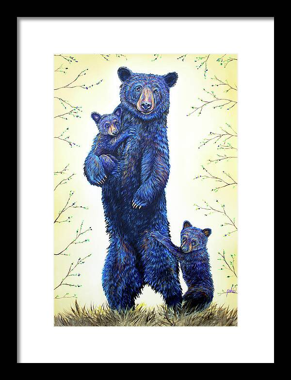 Grandma Bear Framed Print featuring the painting Grandma Bear by Teshia Art