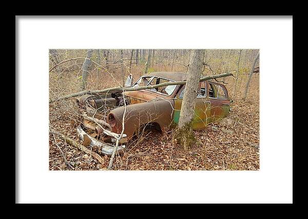 Grandpa's Old Ford Card Framed Print featuring the photograph Grandpa's Ford by Jan VonBokel