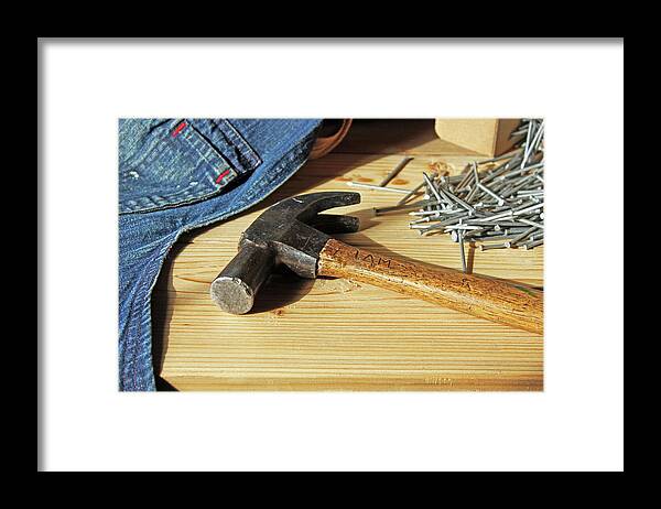 Still Life Framed Print featuring the photograph Grandpa's Hammer by Ira Marcus
