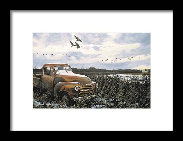 Truck Framed Print featuring the painting Grandpa's Old Truck by Anthony J Padgett