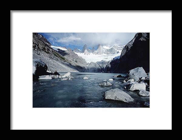 00141371 Framed Print featuring the photograph Granite Spires of Los Glaciers by Tui De Roy