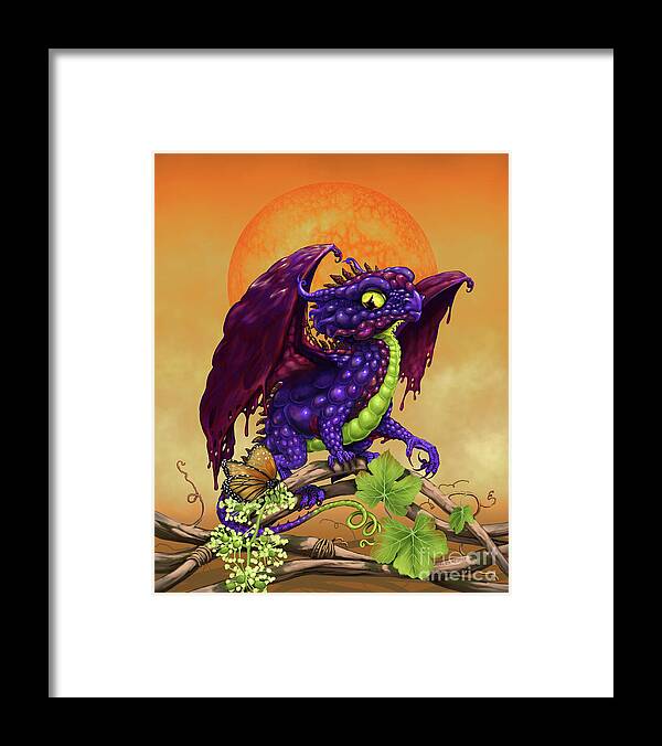 Grape Framed Print featuring the digital art Grape Jelly Dragon by Stanley Morrison