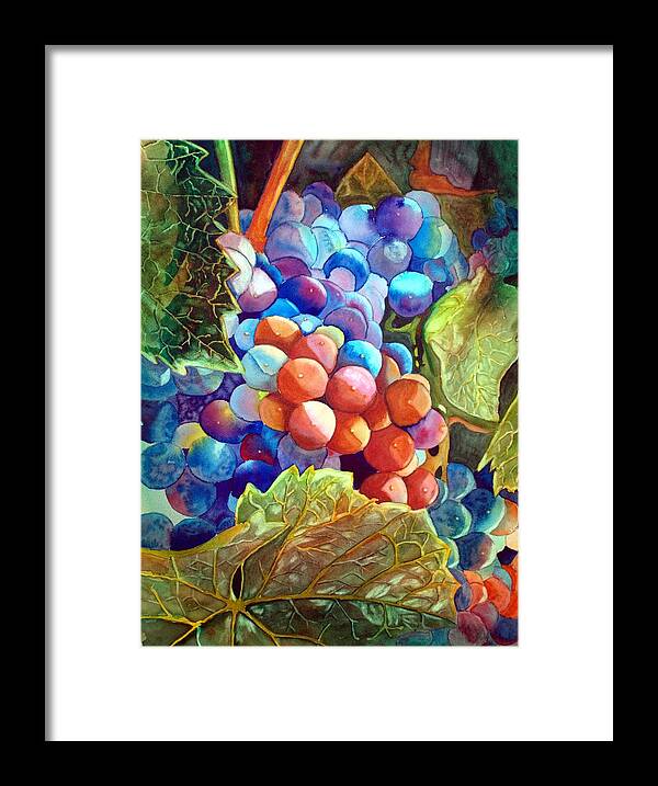 Watercolor Framed Print featuring the painting Grapes 1 by Gerald Carpenter