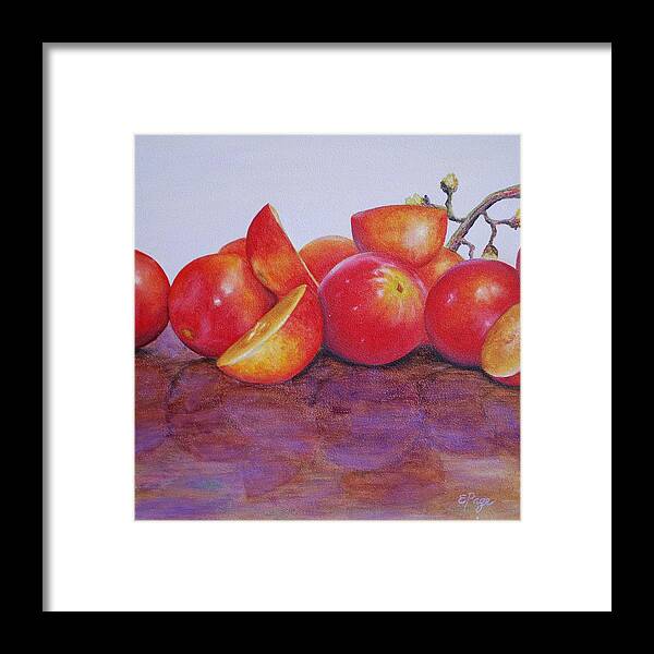 Realism Framed Print featuring the painting Grapes by Emily Page