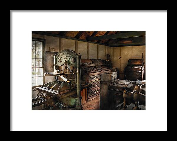 Graphic Artist Framed Print featuring the photograph Graphic Artist - The Printing Shop by Mike Savad