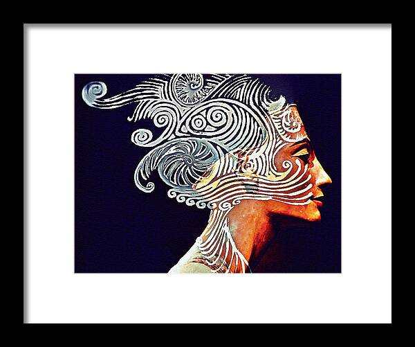 Perfection Facial Framed Print featuring the digital art Graphism For Nefertiti by Paulo Zerbato