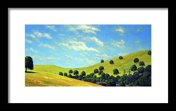 Wilderness Framed Print featuring the painting Grassy Hills At Meadow Creek by Frank Wilson