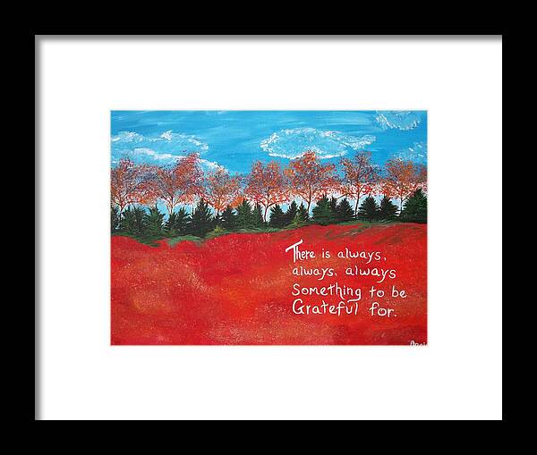 Landscape Framed Print featuring the painting Grateful by Angie Butler
