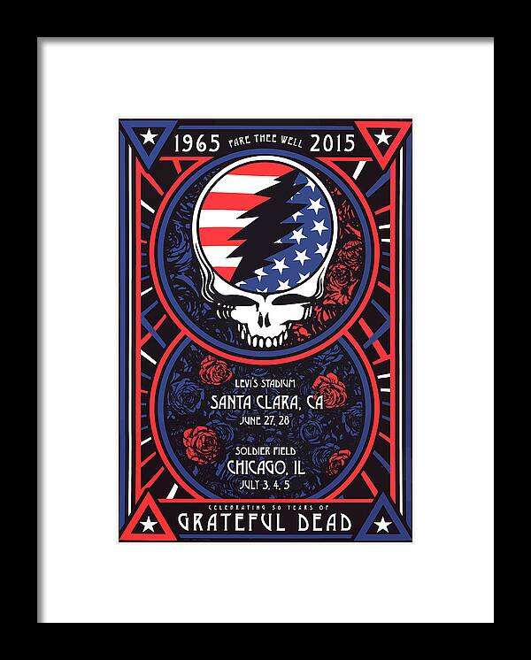 Grateful Dead Framed Print featuring the digital art Grateful Dead Santa Clara CA by The Saint