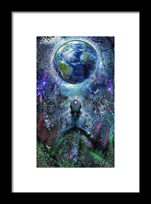 Cameron Gray Framed Print featuring the digital art Gratitude For The Earth And Sky by Cameron Gray