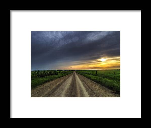 Sunset Framed Print featuring the photograph Gravel Sunset June 2015 by Eric Benjamin