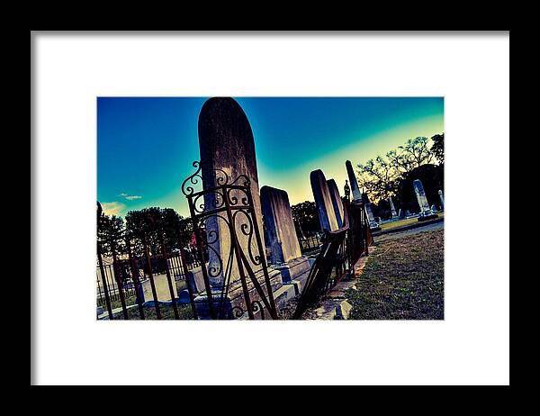 Grave Framed Print featuring the photograph Gravesite by Angela Sherrer