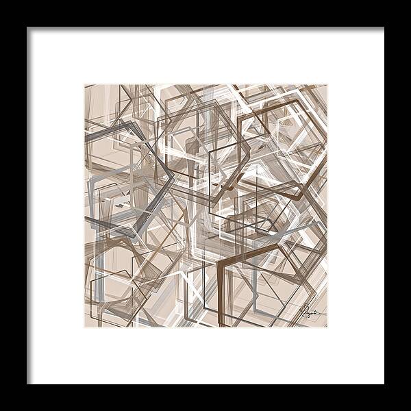 Charcoal Gray Framed Print featuring the painting Gray and Brown Artwork by Lourry Legarde