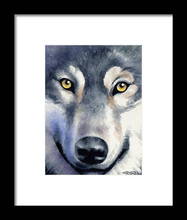 Wolf Framed Print featuring the painting Gray Wolf by David Rogers