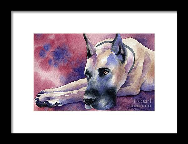 Great Framed Print featuring the painting Great Dane by David Rogers