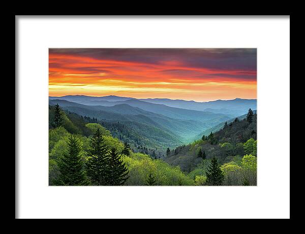 Great Smoky Mountains Framed Print featuring the photograph Great Smoky Mountains National Park Gatlinburg TN Scenic Landscape by Dave Allen