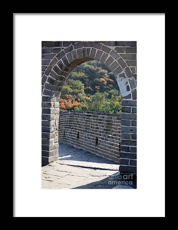 The Great Wall Of China Framed Print featuring the photograph Great Wall Archway with Path by Carol Groenen