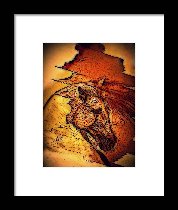Greek Horse Framed Print featuring the digital art Greek Horse by Paulo Zerbato