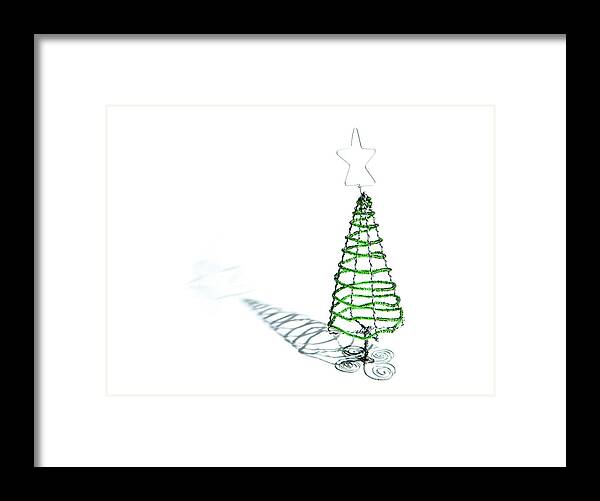 Helen Northcott Framed Print featuring the photograph Green Bead Christmas Tree ii by Helen Jackson