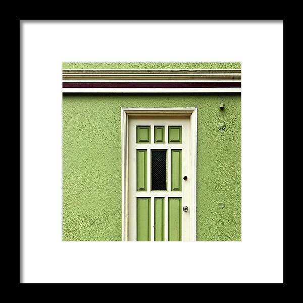  Framed Print featuring the photograph Green Door Detail by Julie Gebhardt