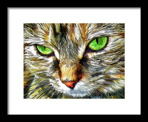 Nature Framed Print featuring the digital art Zen Cat by ABeautifulSky Photography by Bill Caldwell