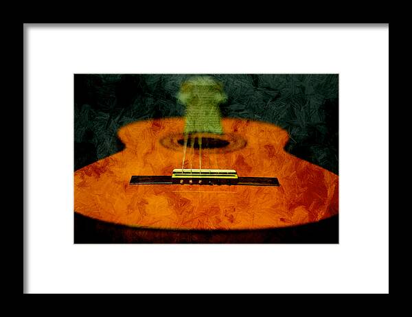 Guitar Framed Print featuring the photograph Green face by Ricardo Dominguez