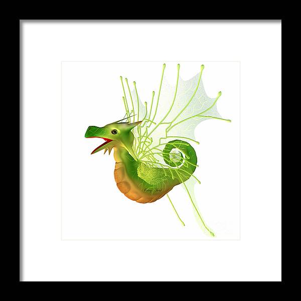 Dragon Framed Print featuring the painting Green Faerie Dragon by Corey Ford