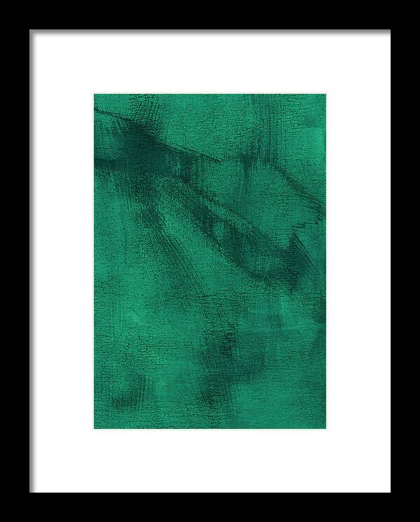 Abstract Framed Print featuring the painting Green Field by Cheryl Goodberg
