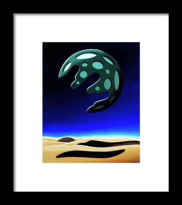  Framed Print featuring the painting Green Moon Rising by Paxton Mobley