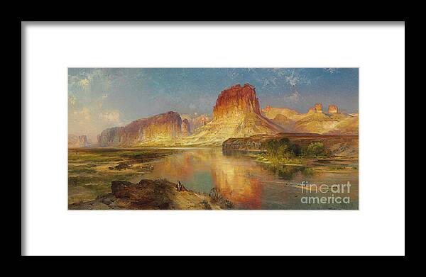 American Painting Framed Print featuring the painting Green River of Wyoming by Thomas Moran