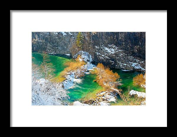 Plitvice Framed Print featuring the photograph Green River by Peter Kennett