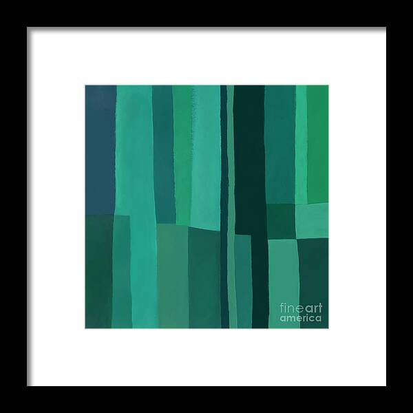 Green Stripes Framed Print featuring the digital art Green stripes 1 by Elena Nosyreva