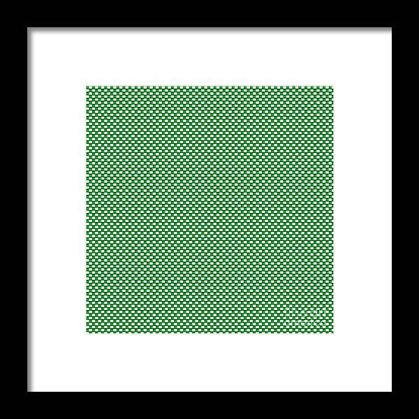 Abstract Framed Print featuring the digital art Green Weave by Susan Stevenson