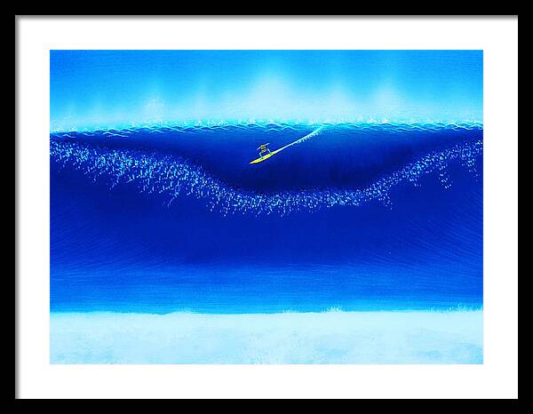 Surfing Framed Print featuring the painting Greg Noll - Makaha 12-4-1969 by John Kaelin