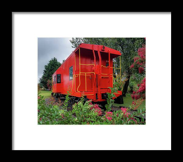 Red Framed Print featuring the photograph Gretna Railroad Park by Steve Hurt