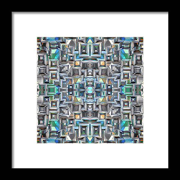 Abstract Framed Print featuring the digital art Grey Boxes of Color by Phil Perkins