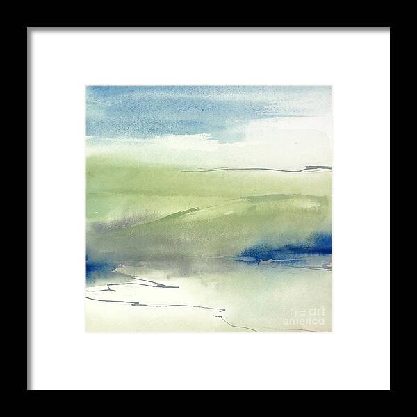 Original Watercolors Framed Print featuring the painting Grey Dunes 1 by Chris Paschke