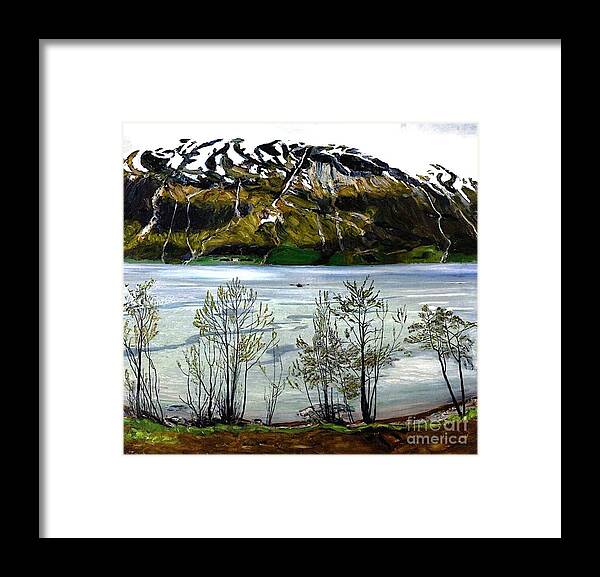 Uspd: Reproduction Framed Print featuring the painting Grey spring evening by Reproduction