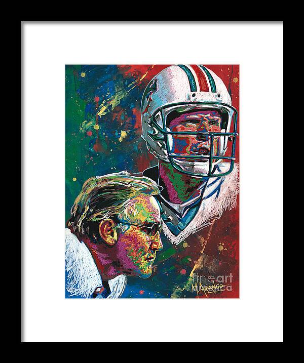 Don Shula Framed Print featuring the painting Gridiron Legends by Maria Arango