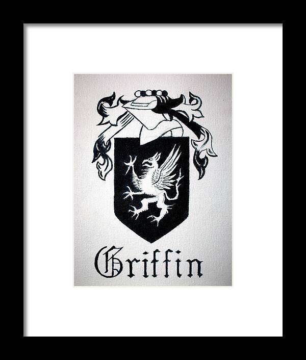  Framed Print featuring the painting Griffin Family Crest by Stacy C Bottoms