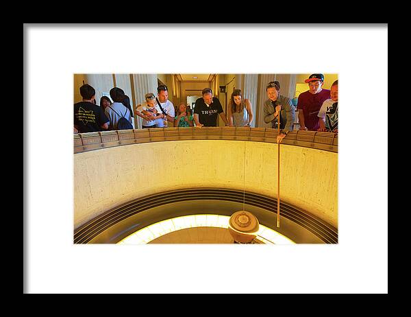 Griffith Observatory Framed Print featuring the photograph Griffith Observatory - Foucault Pendulum by Ram Vasudev
