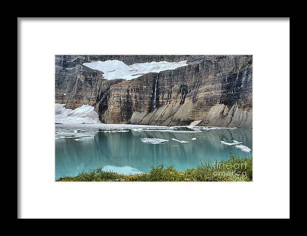 Grinnell Glacier Framed Print featuring the photograph Grinnell Glacier Over The Pond by Adam Jewell