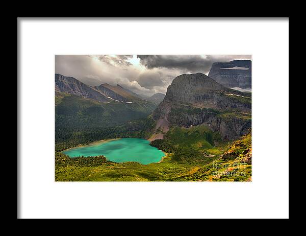 Grinnell Framed Print featuring the photograph Grinnell Glacier Trail Summer Storms by Adam Jewell