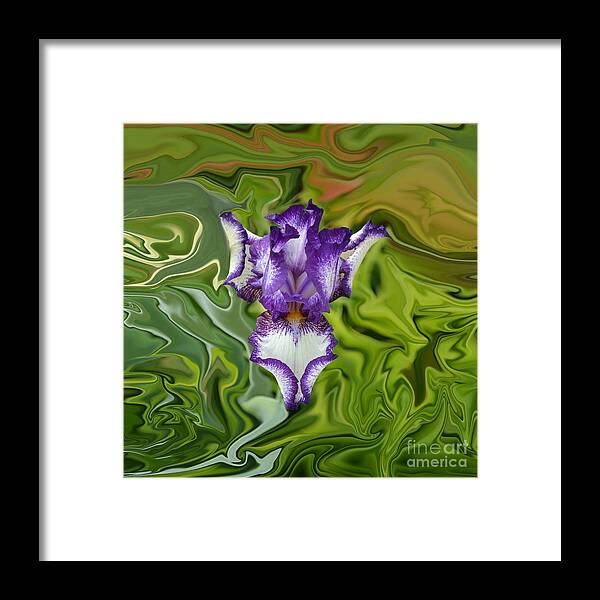 Purple Iris Framed Print featuring the photograph Groovy Purple Iris by Rebecca Margraf