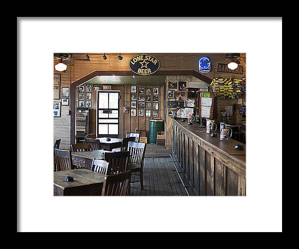 Gruene Framed Print featuring the photograph Gruene Hall Bar by Brian Kinney