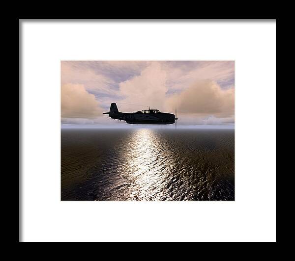 Fight Framed Print featuring the digital art Grumman TBF 01 by Mike Ray