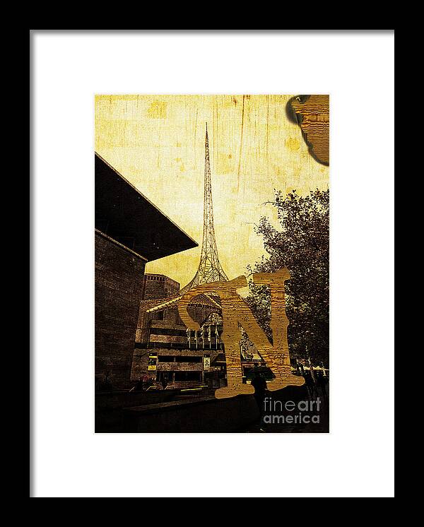National Framed Print featuring the photograph Grungy Melbourne Australia Alphabet Series Letter N National Gal by Beverly Claire Kaiya