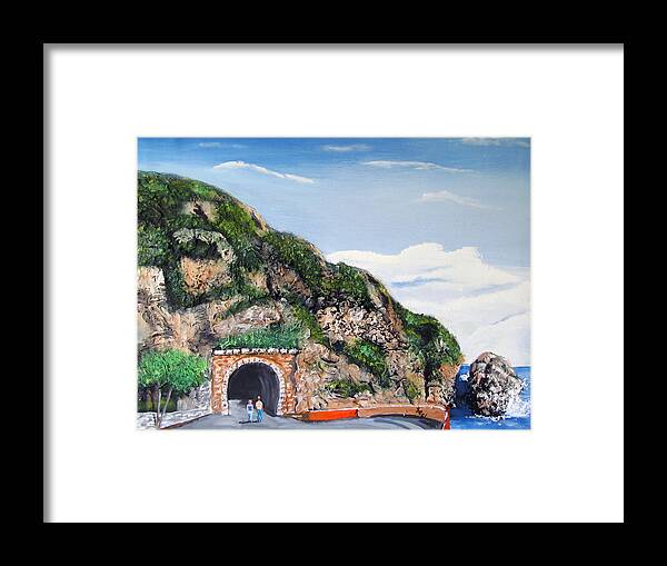 Guajataca Tunnel Framed Print featuring the painting Guajataca Tunnel by Luis F Rodriguez